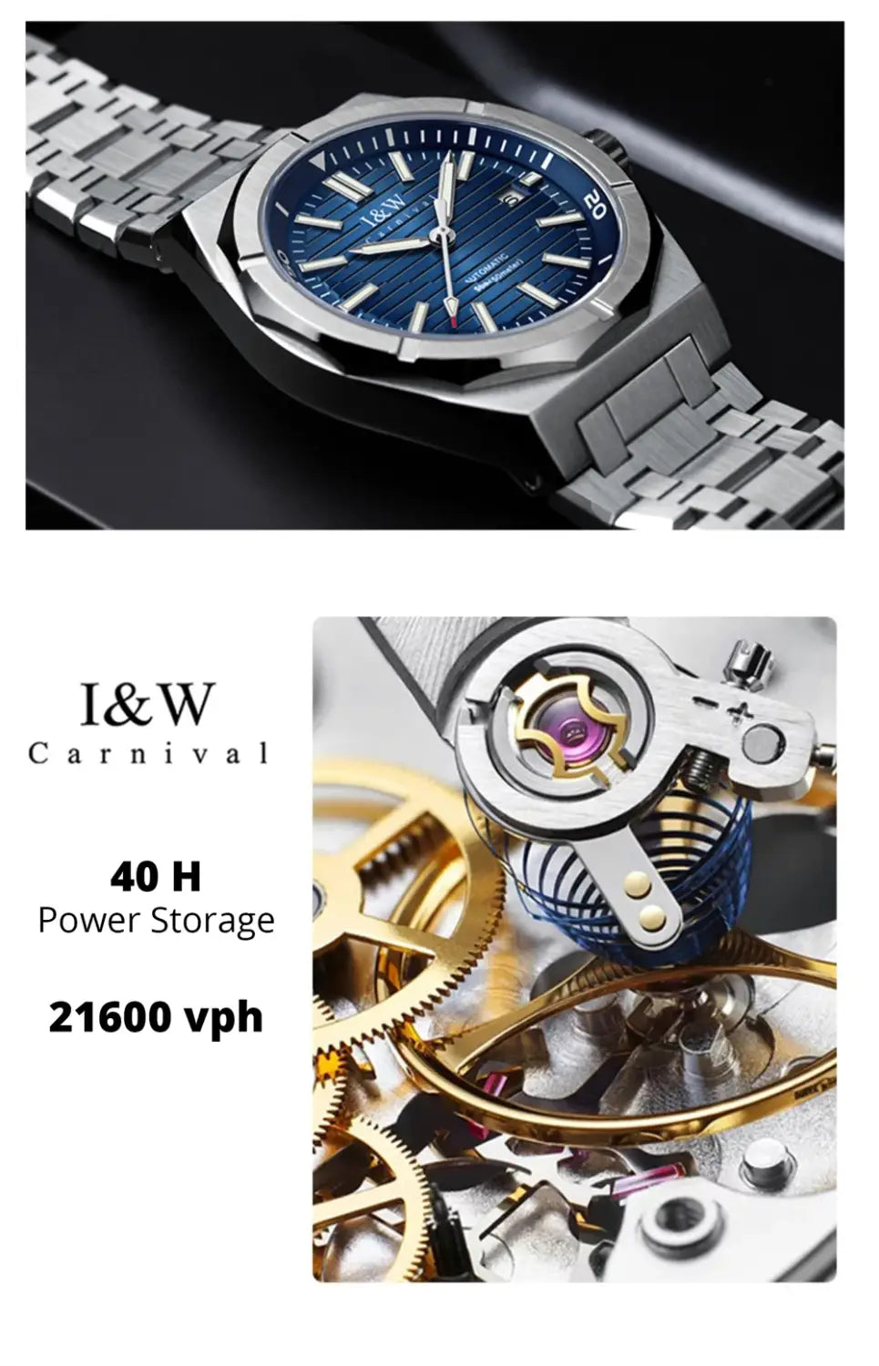 Switzerland CARNIVAL Luxury Brand Japan MIYOTA Automatic Mechanical Sapphire Men’s Watches Waterproof Luminous Clocks