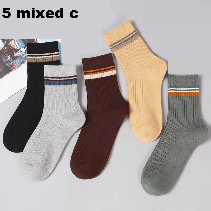Harajuku Happy Organic Cotton Men Compression Socks Gift