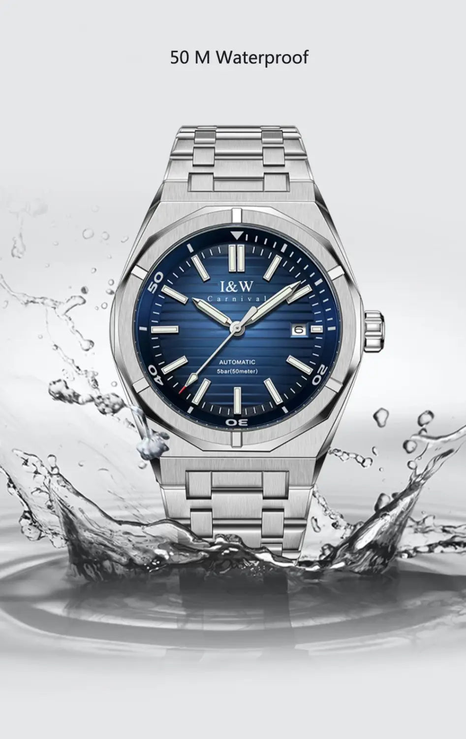 Switzerland CARNIVAL Luxury Brand Japan MIYOTA Automatic Mechanical Sapphire Men’s Watches Waterproof Luminous Clocks