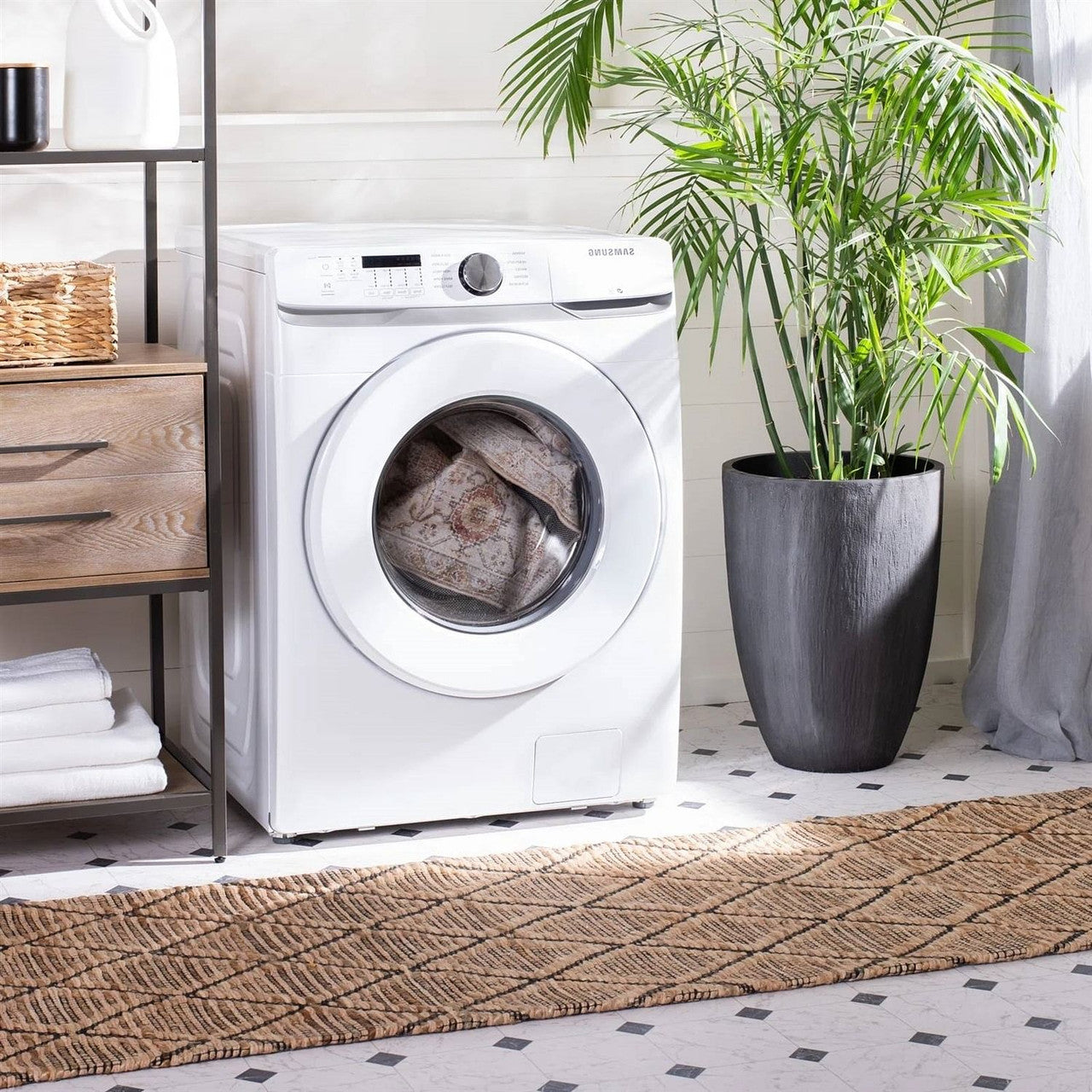 3 ft. x 5 ft. Traditional Persian Style Washable Boho Light Grey Red Area Rug-1