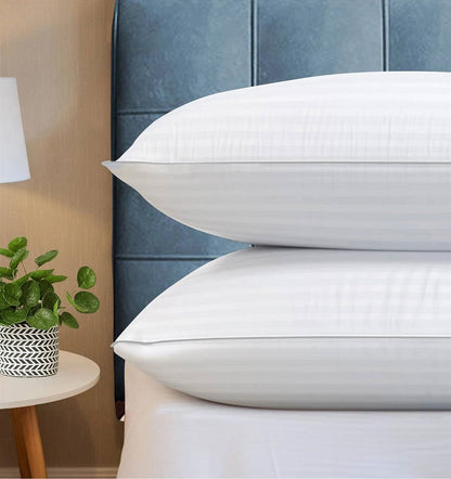 Set of 2 Machine Washable Down Alternative Bed Pillow with Cotton Cover - Queen-0