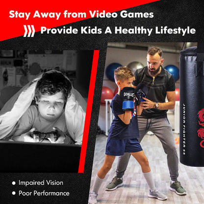 5 Pieces 40Lbs Filled Punching Boxing Set with Jump Rope and Gloves-1