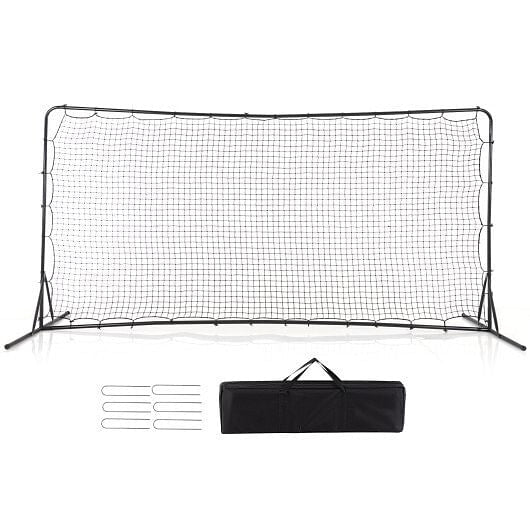 12 x 6 Feet Soccer Rebounder Net with All Weather Net-Black-9