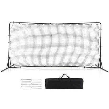 12 x 6 Feet Soccer Rebounder Net with All Weather Net-Black-9