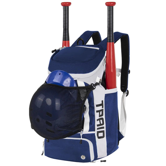 TPAID Baseball Backpack Large Capacity Softball Bag with Shoes Compartment and Fence Hook Lightweight Baseball Equipment Bag Holds Bats Helmets Gloves Hats Clothes Shoes