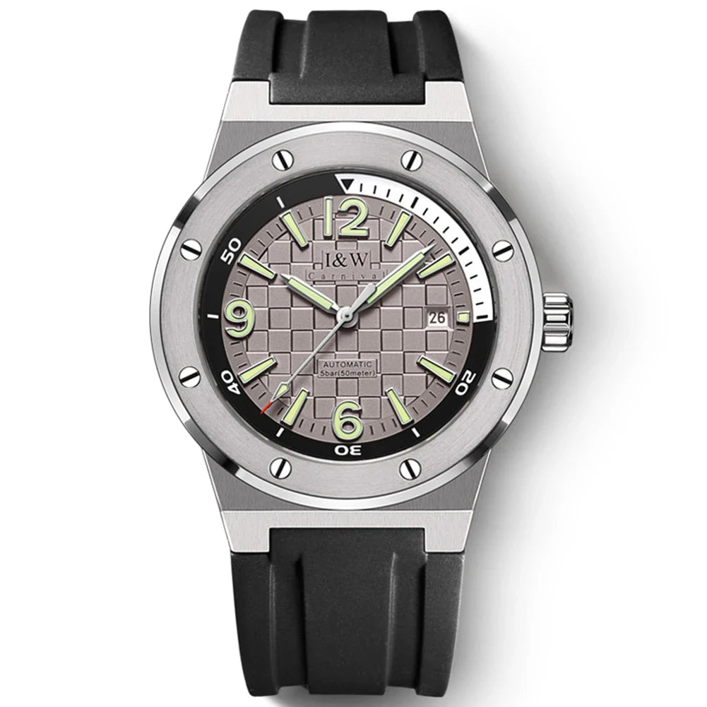 2021 New Switzerland I&amp;W Mechanical Watch For Men Brand Luxury Automatic Wrist Watch 50M Waterproof NH36A Reloj Hombre
