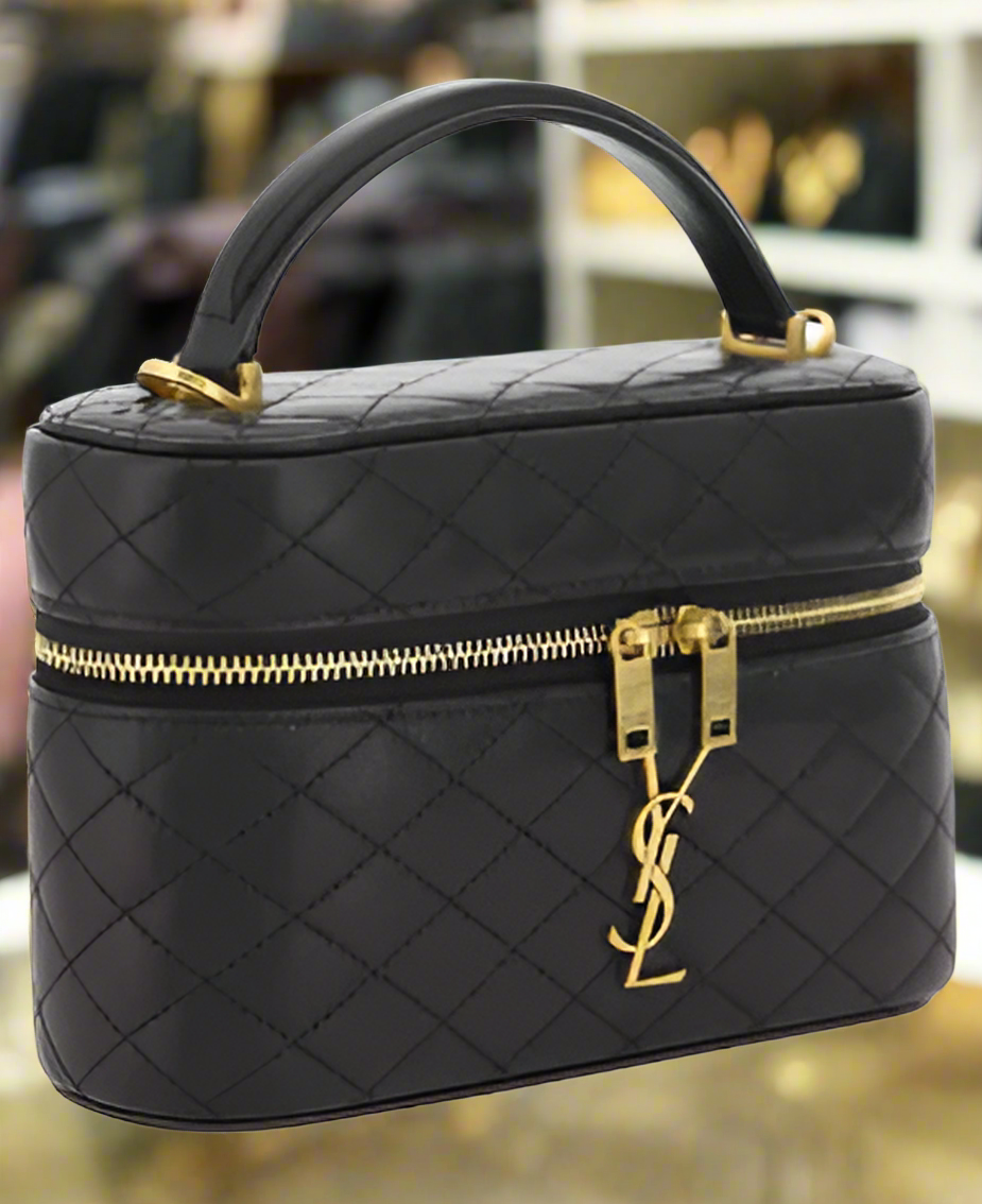 SAINT LAURENT (YSL) BLACK LEATHER HANDBAG