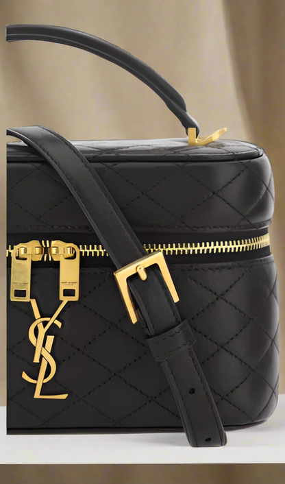 SAINT LAURENT (YSL) BLACK LEATHER HANDBAG