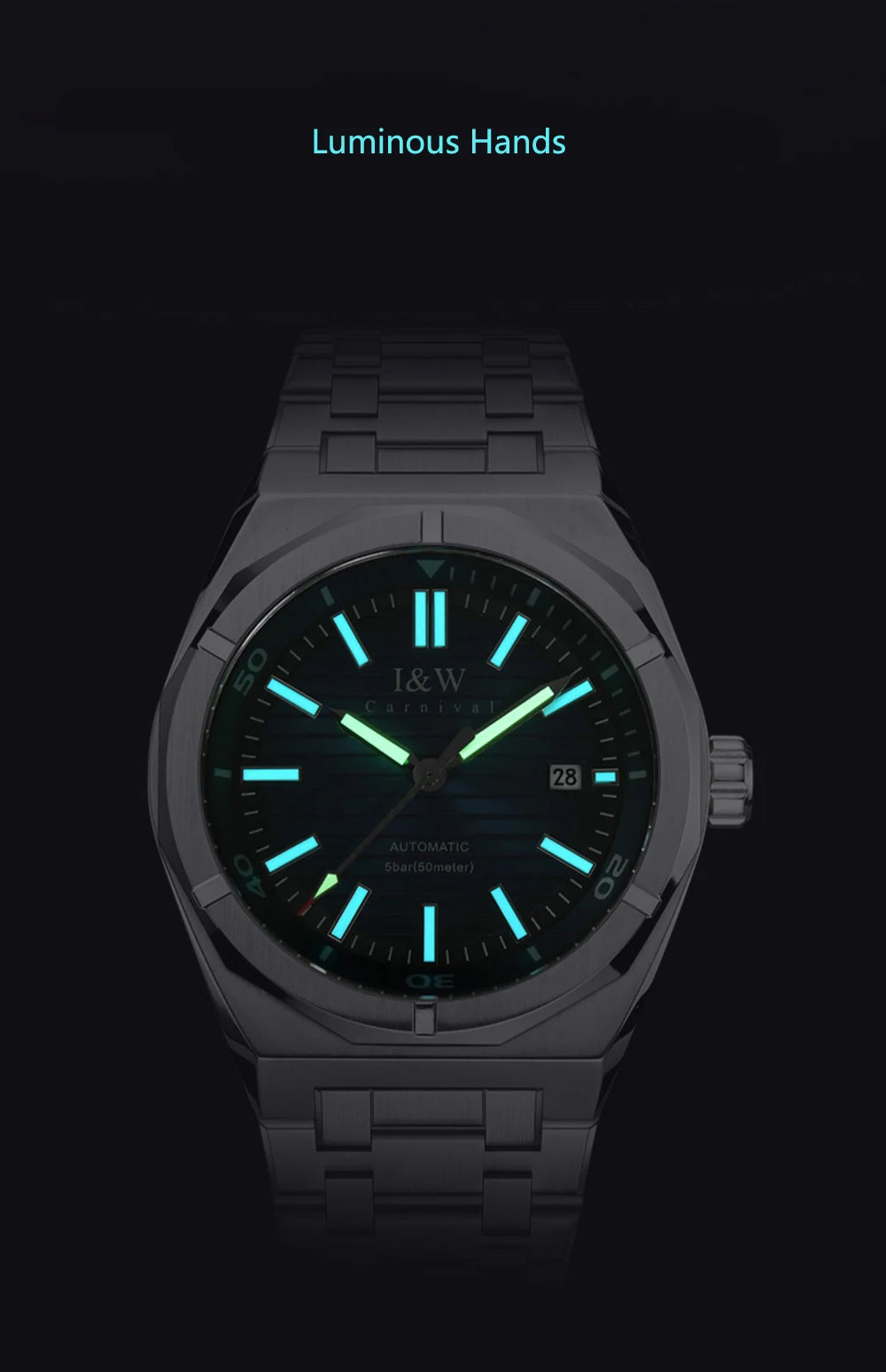 Switzerland CARNIVAL Luxury Brand Japan MIYOTA Automatic Mechanical Sapphire Men’s Watches Waterproof Luminous Clocks
