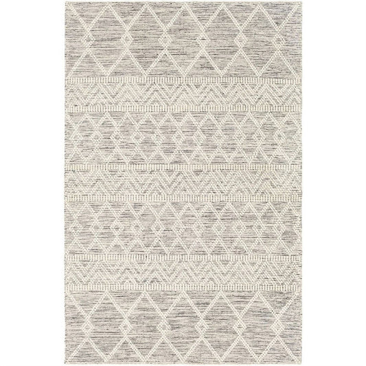3-ft. x 5-ft. Hand Woven Wool Blend Grey Beige Ivory Persian Style Area Rug-0