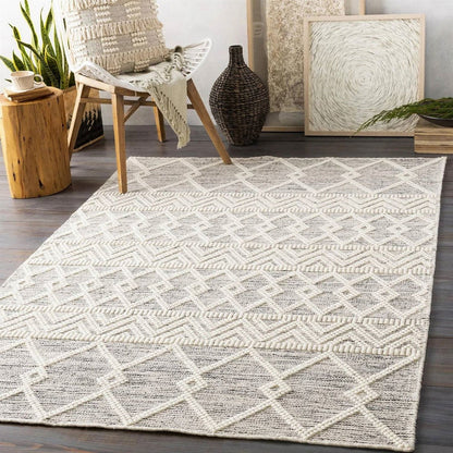 3-ft. x 5-ft. Hand Woven Wool Blend Grey Beige Ivory Persian Style Area Rug-2