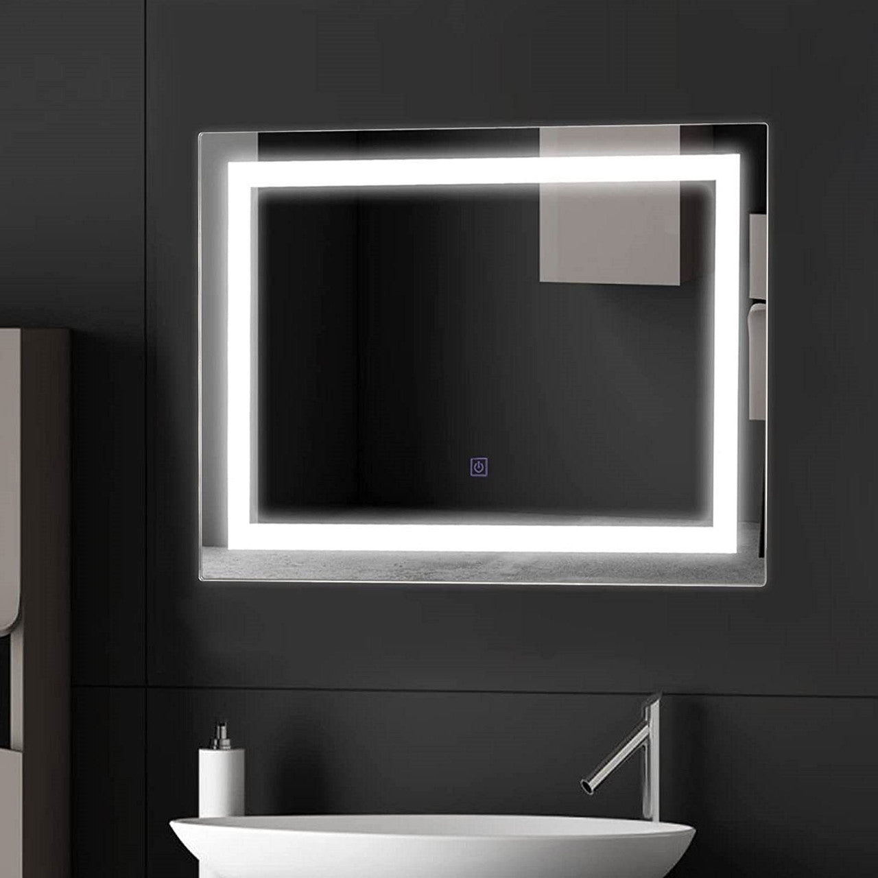 Modern LED Lighted Mirror Dimmable Wall-Mounted Bathroom Vanity 27 x 20 inch-2