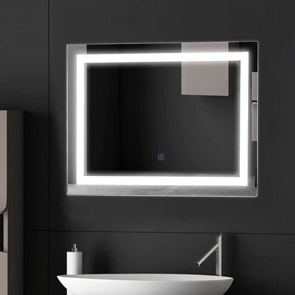 Modern LED Lighted Mirror Dimmable Wall-Mounted Bathroom Vanity 27 x 20 inch-2