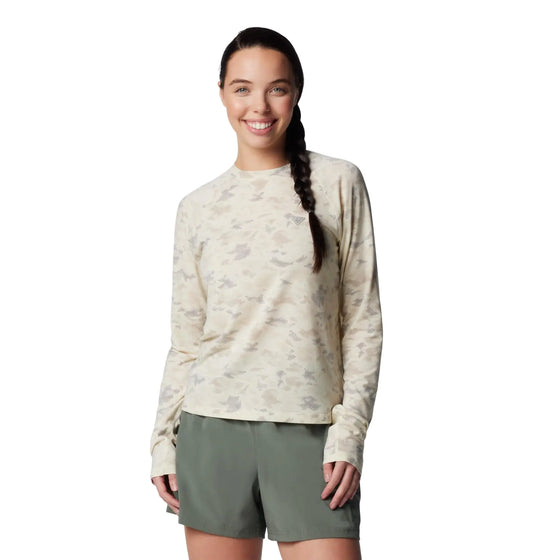 Columbia Womens PFG Uncharted Knit Long Sleeve Stone Uncharted Waters X-Small