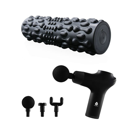 Pursonic Deep Tissue Recovery Bundle – 3-Speed Massage Gun + FlexiPulse 5-Speed Vibrating Foam Roller