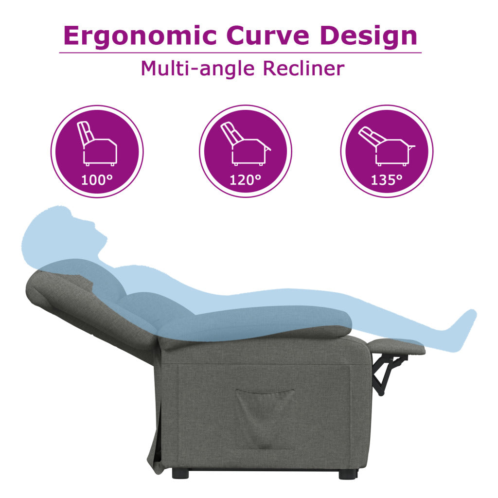 vidaXL Recliner Leisure Adjustable Cozy Chair for Home Theater Cinema Fabric-0