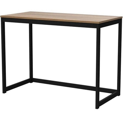 Modern Home Office Laptop Computer Desk Table with Black Metal Frame Wood Top-2