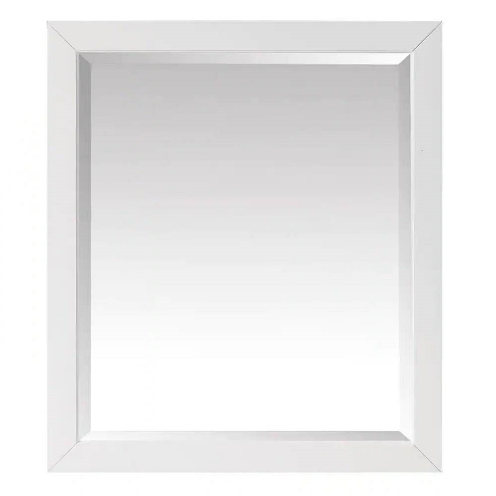 32-in x 28-in Bathroom Wall Mirror with White Solid Wood Frame-1