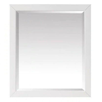 32-in x 28-in Bathroom Wall Mirror with White Solid Wood Frame-1