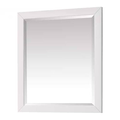 32-in x 28-in Bathroom Wall Mirror with White Solid Wood Frame-2