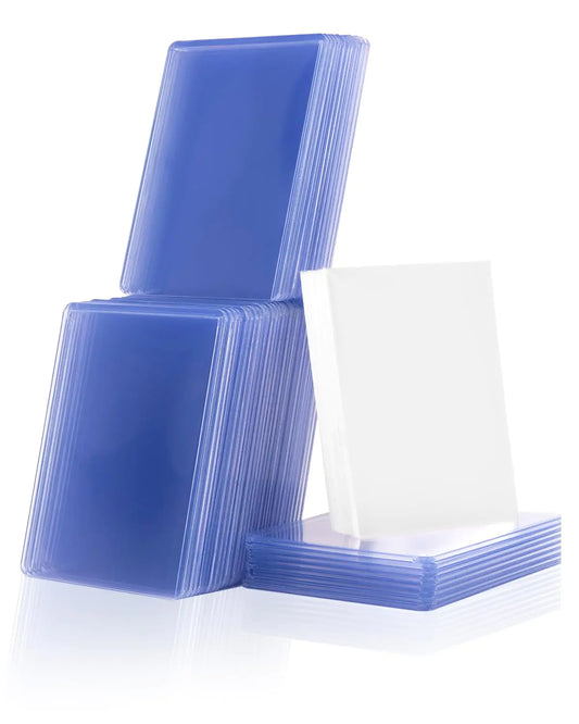 Lzerking Top Loaders for Cards 100ct 55PT Baseball Card Sleeves 50 Top Loader and 50 Penny Sleeves for Trading Cards Protectors Hard Plastic 3" x 4" Trading Cards Protectors for Sports Cards