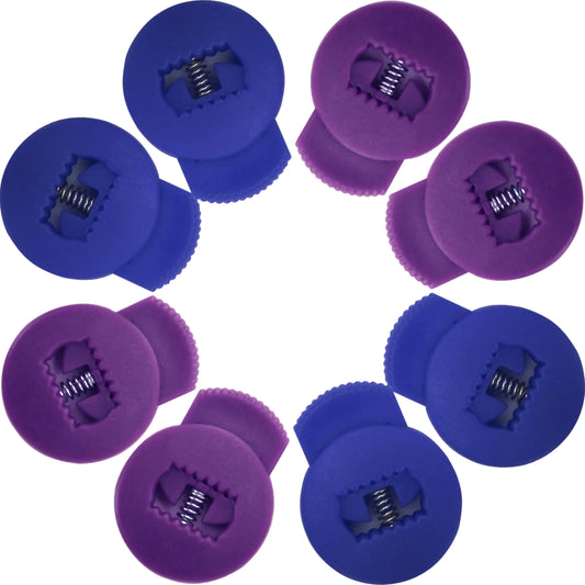 AliBall Glove Locks Baseball Glove Lace Locks 8 Pack Never Need Thying Knots Again Fits All Baseball and Softball Gloves (Navy Blue-Purple)