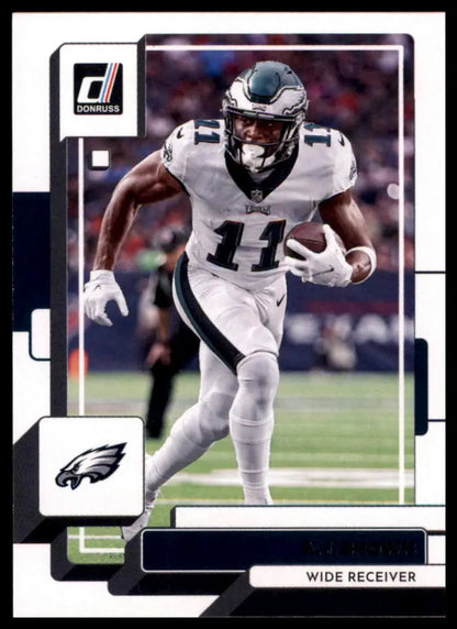 Football trading card featuring A J Brown from the 2022 Donruss Philadelphia Eagles set
