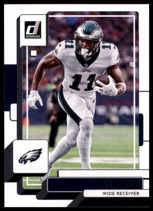 Football trading card featuring A J Brown from the 2022 Donruss Philadelphia Eagles set