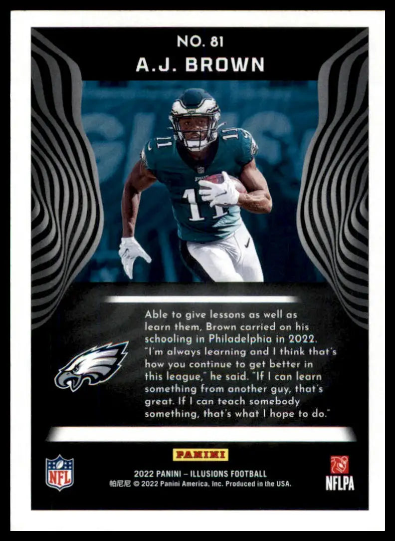 A.J. Brown football card from Panini Illusions 2022 Philadelphia Eagles collection