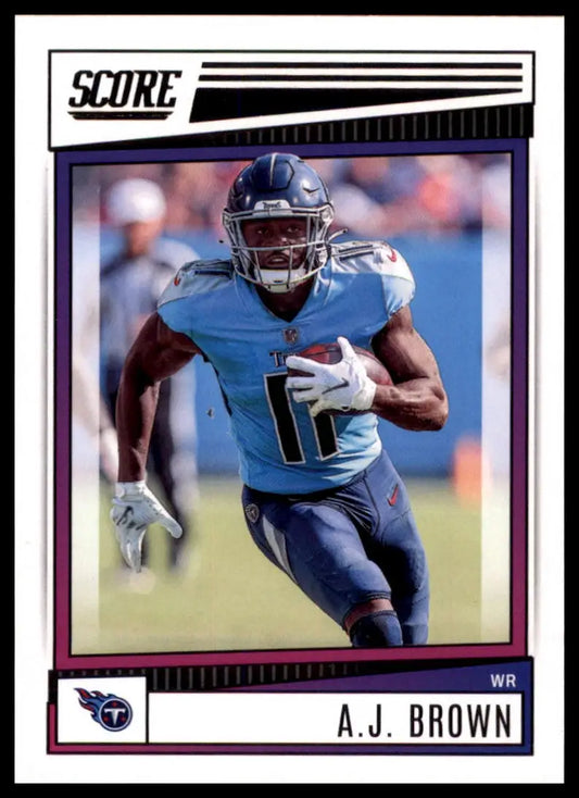 A.J. Brown football card from 2022 Score series featuring Tennessee Titans player