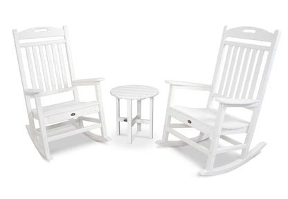 Three Piece Outdoor Rocker Set With Weatherproof Table-1