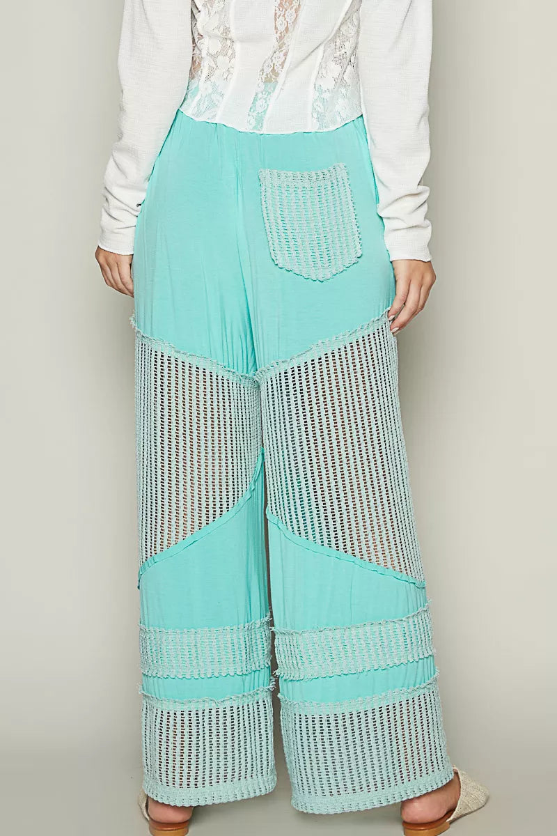 POL Drawstring Elastic Waistband Wide-Leg Pants