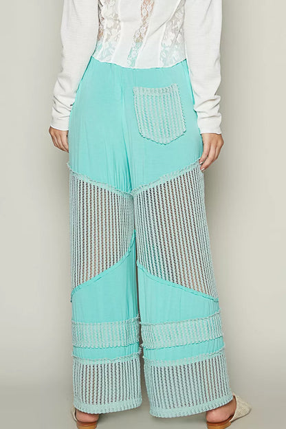 POL Drawstring Elastic Waistband Wide-Leg Pants
