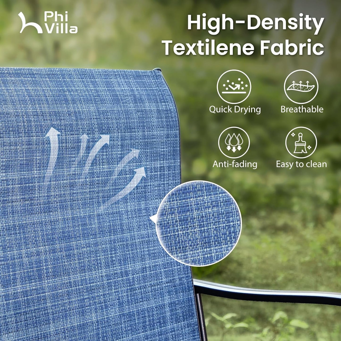 3Pcs Outdoor Swivel Bar Stools Set, Bar Height Patio Table and Chairs with All Weather Textilene Fabric, Pub Bar Bistro Tall Furniture Set for Outdoor, Blue-4