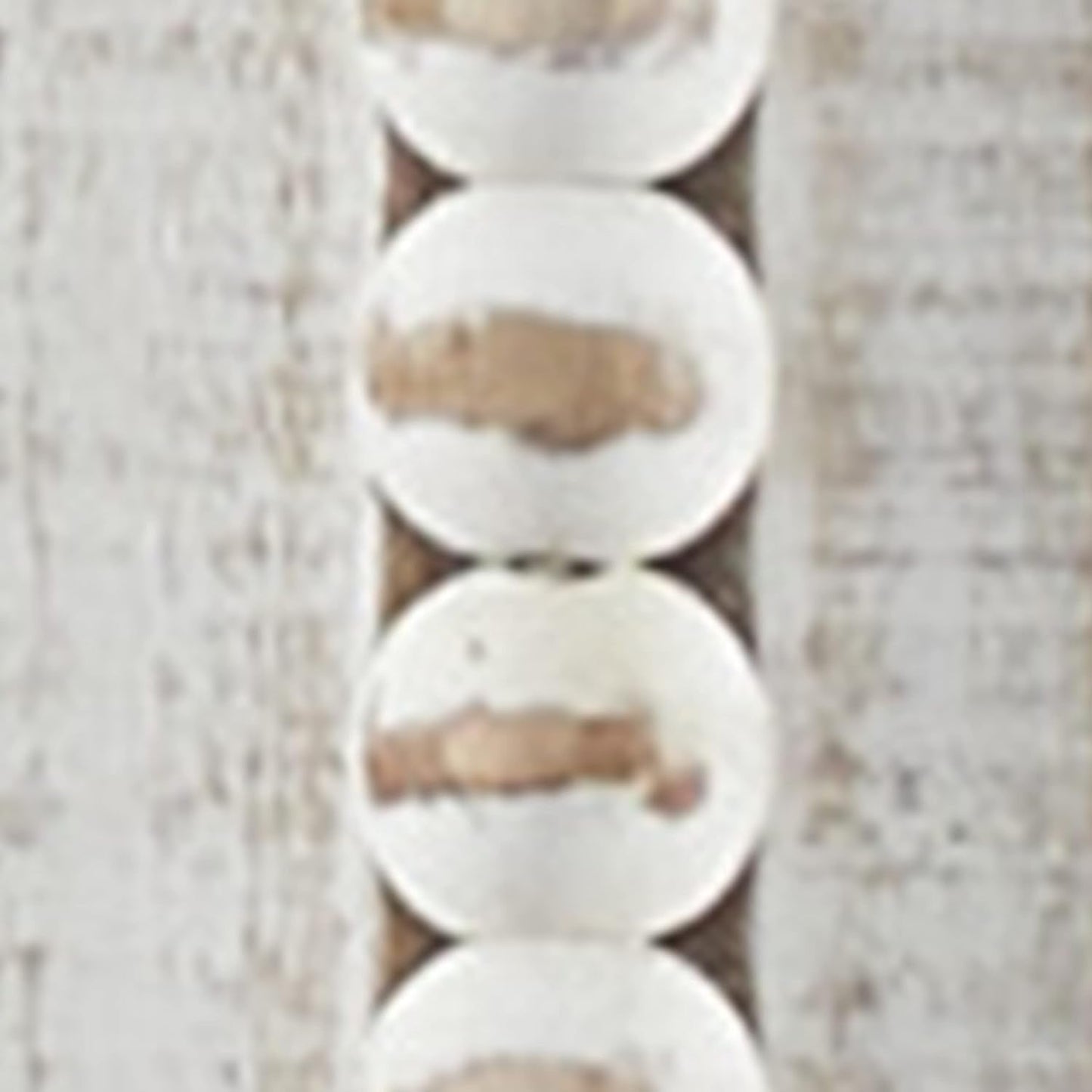 Handcrafted Wooden Beaded Wall Mirror, 28 X 1 X 48, Elegant White Finish-1