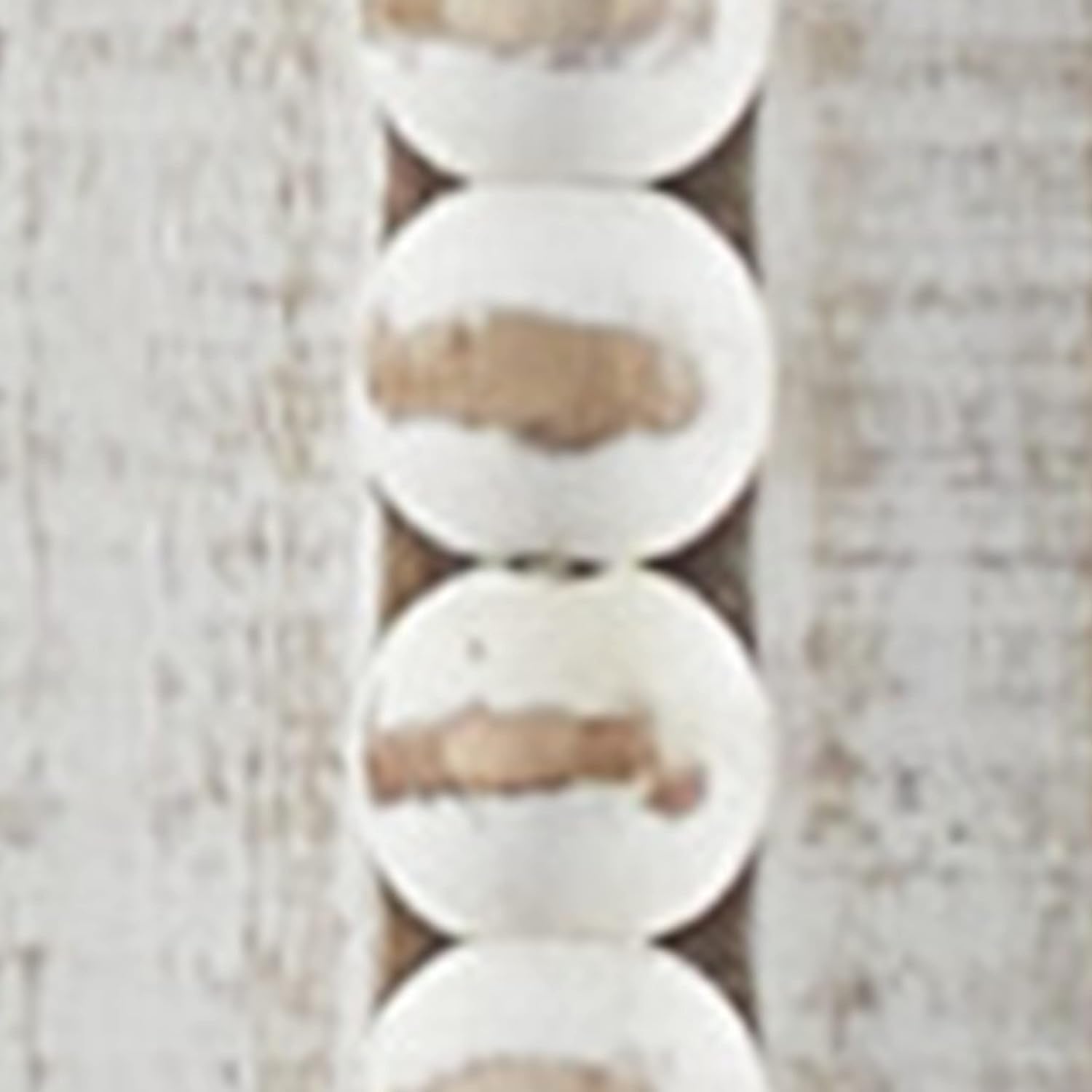 Handcrafted Wooden Beaded Wall Mirror, 28 X 1 X 48, Elegant White Finish-1