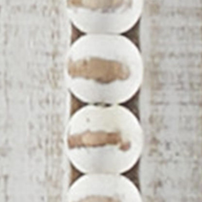 Handcrafted Wooden Beaded Wall Mirror, 28 X 1 X 48, Elegant White Finish-1