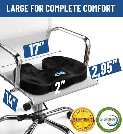 Doctor Recommended Memory Foam Seat Cushions for Office Chairs - HSA FSA Eligible Tailbone Pain Relief Cushion, Sciatica & Back Support, Office Chair Cushion & Car Seat Cushion-3