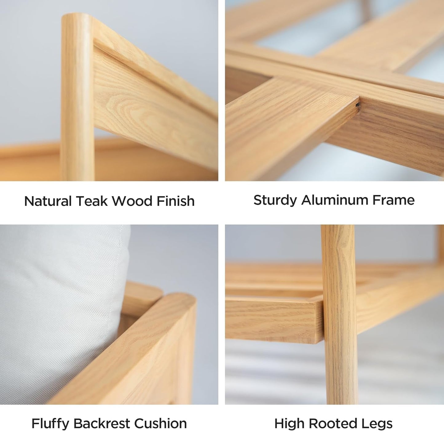 Modern Outdoor Sectional Sofa Set with Thick Cushions-4