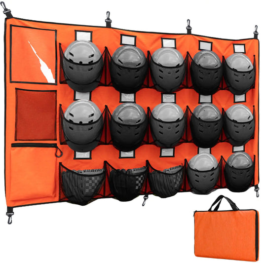 VISEMAN Hanging Helmet Bag for Baseball Softball Dugout Organizer for 15 Players Helmets Gloves Balls Organize Storage