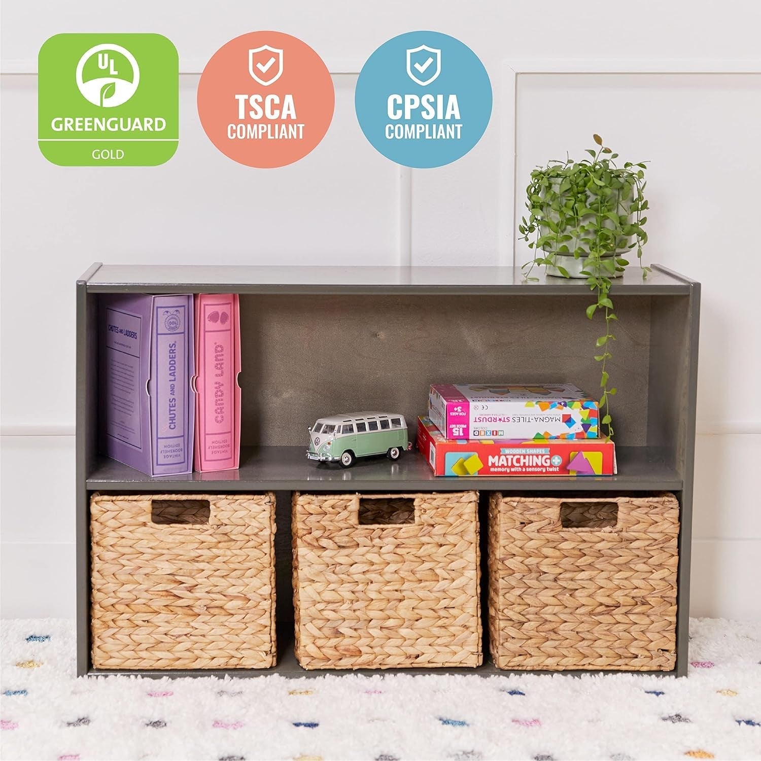 Streamline 2-Shelf Storage Cabinet, 24In, Kid'S Bookshelf, Grey Wash-4