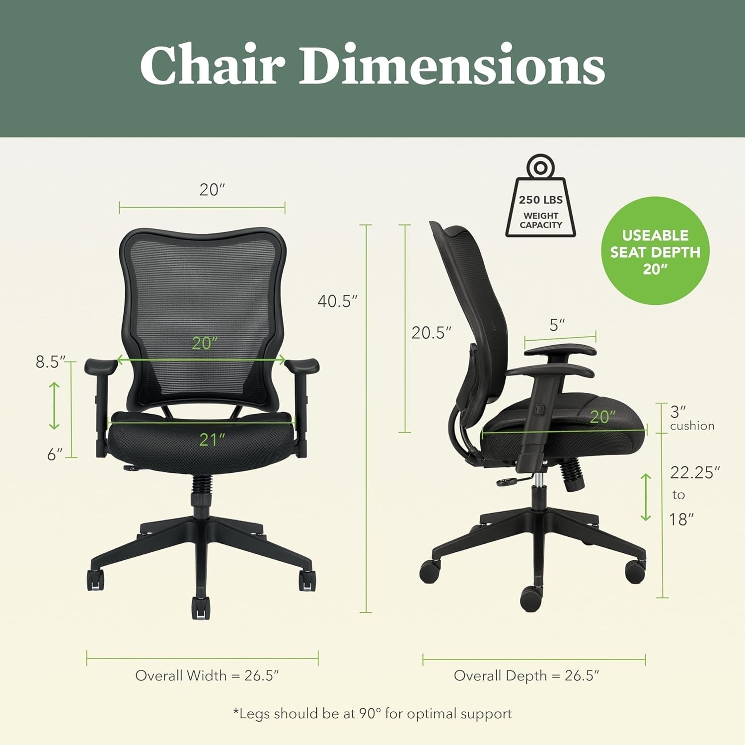 Wave High Back Office Chair Ergonomic Office Chair with Breathable Back Mesh Desk Chair with Wheels and Arms, 360 Swivel, Synchro-Tilt Recline - Home Office Desk Chair Comfortable for Long Hours-1