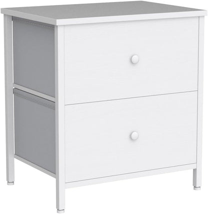 White Nightstands with 2 Drawers-3