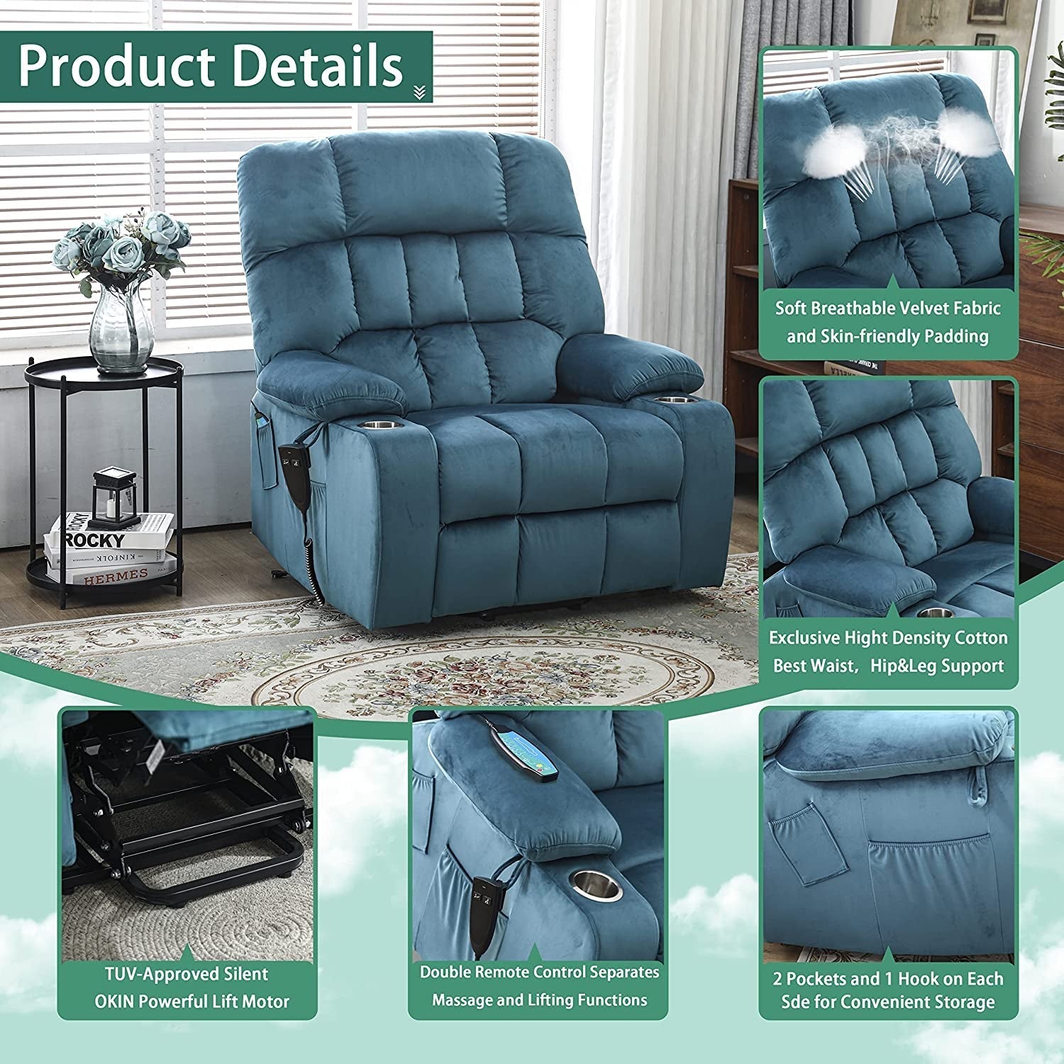 Lift Recliner Chair for Big and Tall Pregnant Woman-3