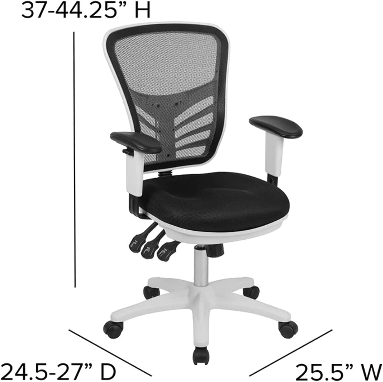 Black Mesh Executive Office Chair with Adjustable Arms-2
