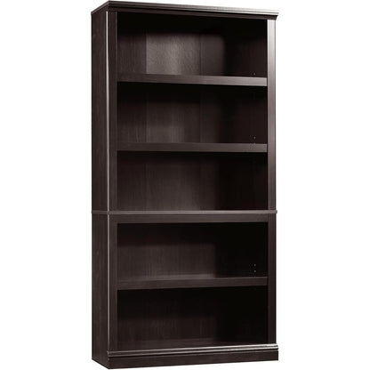 Miscellaneous Storage 5 Bookcase/Book Shelf, L: 35.28" X W: 13.23" X H: 69.76", Estate Black-0