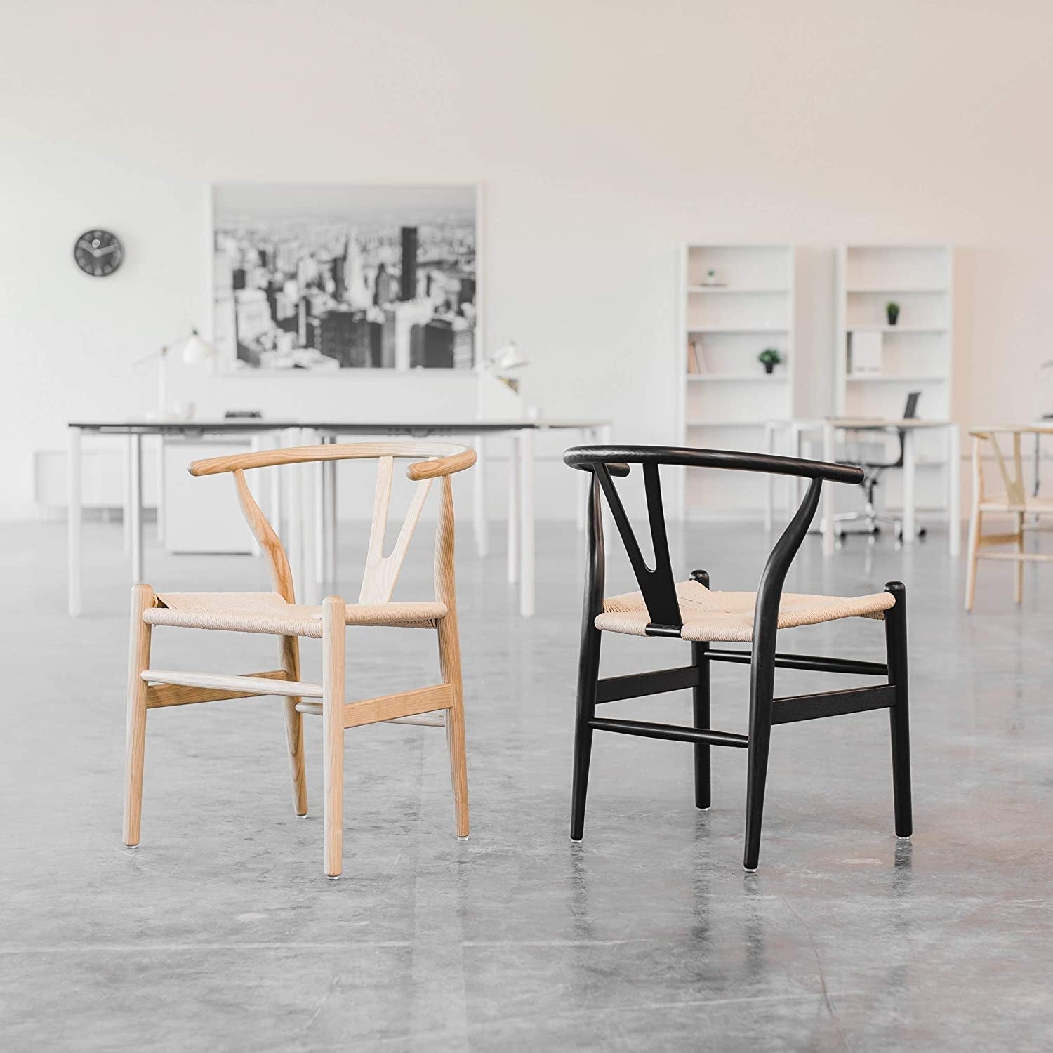 Hans Wegner Woven Seat Chair, Walnut/Natural-0