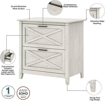 Key West L Shaped Desk with Mobile File Cabinet-4