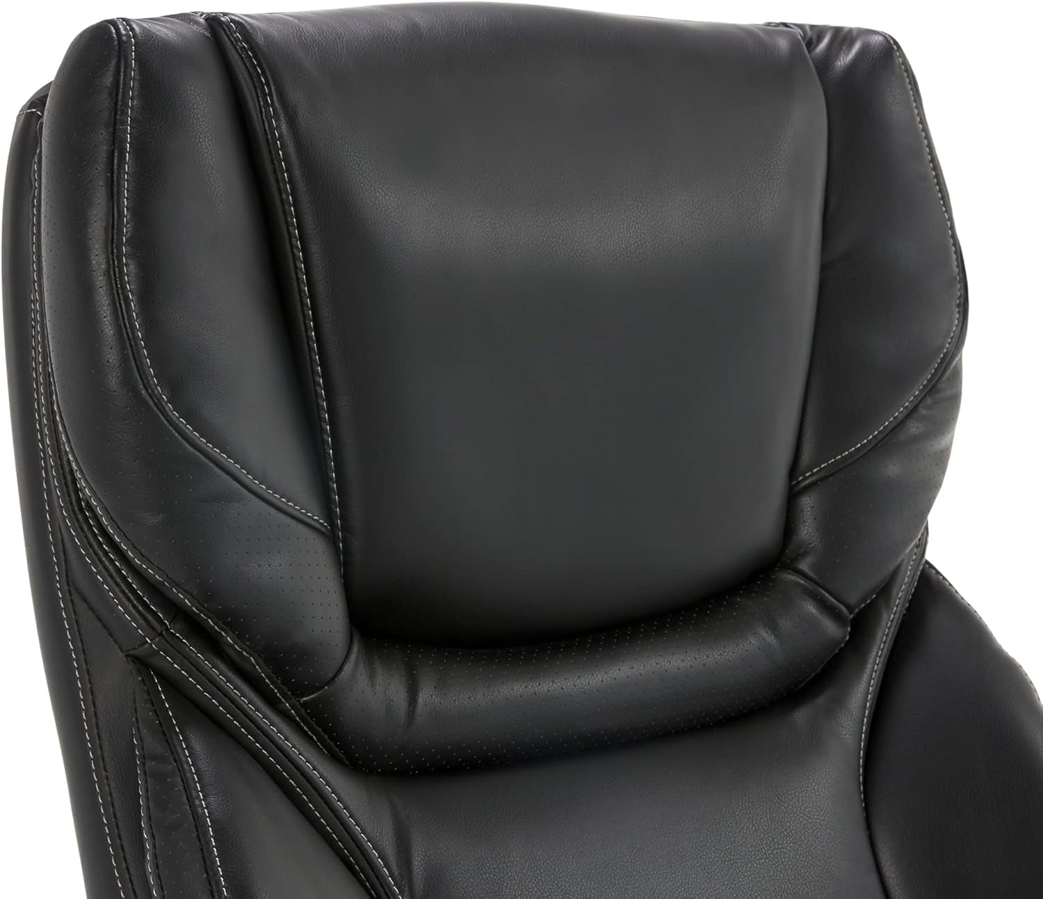 Big and Tall Executive Office Chair with Wood Accents, Adjustable High Back Ergonomic Computer Chair with Lumbar Support, Bonded Leather, Black-3