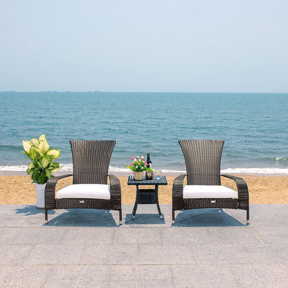 Outdoor Collection Edna Black/White Cushion 3-Piece Lounge Set PAT7719A-1